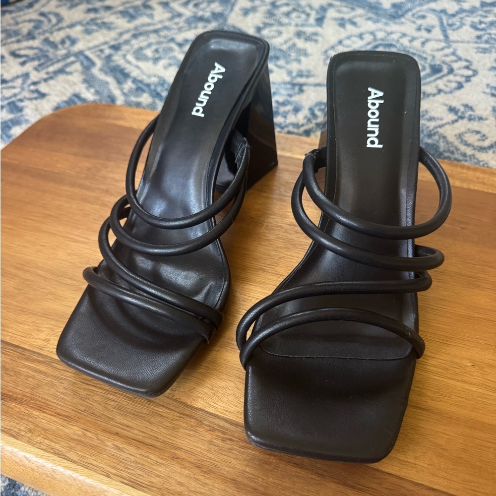 Abound Elegant Black Strappy Heels